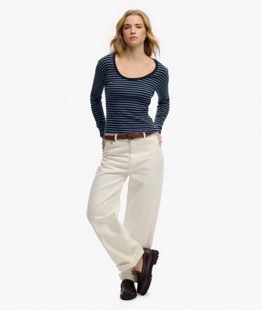 Camiseta de manga larga a rayas Athletic Essentials Image 3