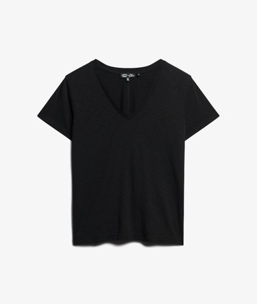 T-shirt flamm&eacute; &agrave; logo brod&eacute; et col V Image 8