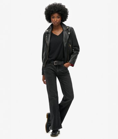 T-shirt flamm&eacute; &agrave; logo brod&eacute; et col V Image 3