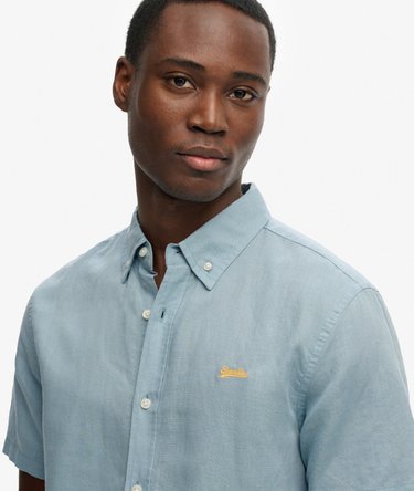 Chemise &agrave; manches courtes en coton et lin Image 4