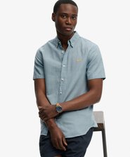 Chemise &agrave; manches courtes en coton et lin