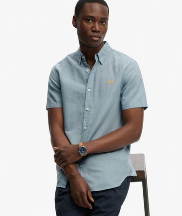 Chemise &agrave; manches courtes en coton et lin Image 2