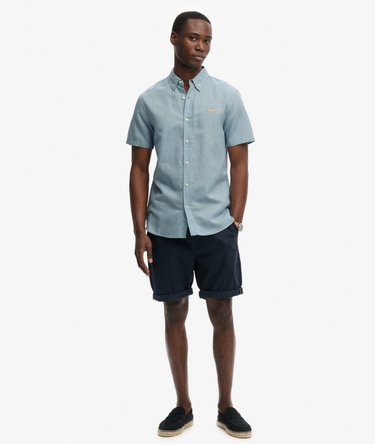 Chemise &agrave; manches courtes en coton et lin Image 3