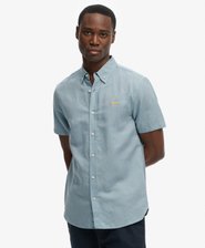 Chemise &agrave; manches courtes en coton et lin