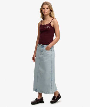Denim Cargo Maxi Skirt Image 3