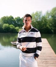 Vintage Athletic Stripe Rugby-Shirt