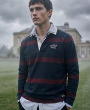 Vintage Athletic Stripe Rugby Top