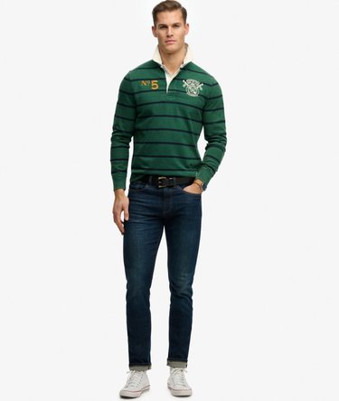 Double Emblem Stripe Rugby Top Image 4