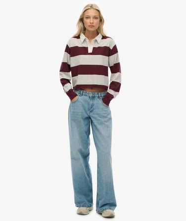 Athletic Essentials Kr&oacute;tka Koszulka Rugby w Paski Image 4