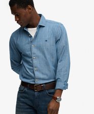 Essentials Chambray-Hemd mit langen &Auml;rmeln