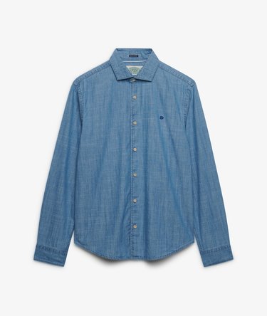 Essentials Chambray-Hemd mit langen &Auml;rmeln Image 6