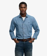 Essentials Chambray-Hemd mit langen &Auml;rmeln