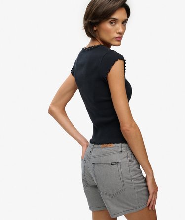 Mid Rise Stripe Shorts Image 2