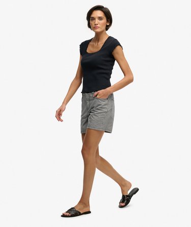 Mid Rise Stripe Shorts Image 3