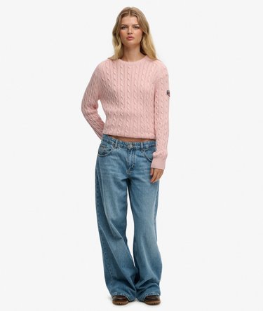 V&auml;lj&auml; palmikkoneulepaita Image 3