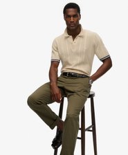 Knitted Texture Short Sleeve Polo Shirt