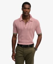 Knitted Texture Short Sleeve Polo Shirt