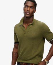 Knitted Texture Short Sleeve Polo Shirt