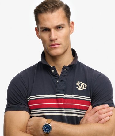 Vintage Stripe Jersey Polo Shirt Image 4
