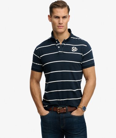 Vintage Stripe Jersey Polo Shirt Image 1