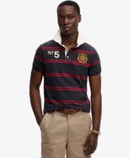 Double Emblem Jersey Short Sleeve Rugby Polo Top