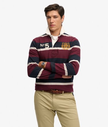 Polo de Rugby Double Emblem &agrave; Rayures Image 1