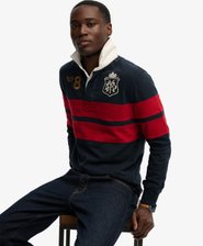 Polo de rugby &agrave; rayures Double Emblem