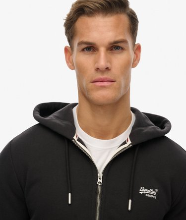 Essential Logo Zip Hoodie Half Brushed Image 4