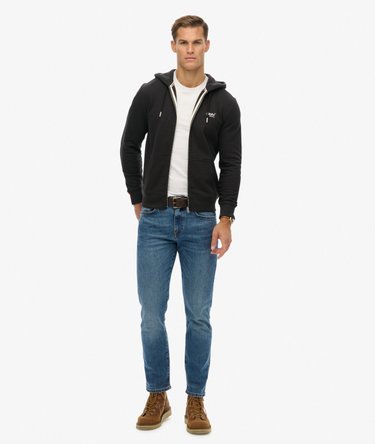 Essential Logo Zip Hoodie Half Brushed Image 3