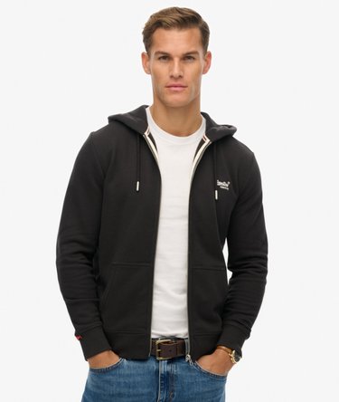 Essential Logo Zip Hoodie Half Brushed Image 1
