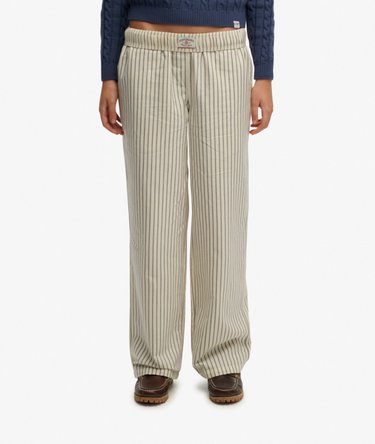 Organic Cotton Stripe Elasticated Trousers Image 3