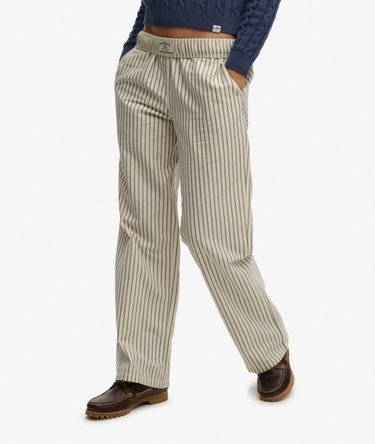 Organic Cotton Stripe Elasticated Trousers Image 2