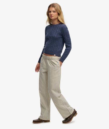 Organic Cotton Stripe Elasticated Trousers Image 5