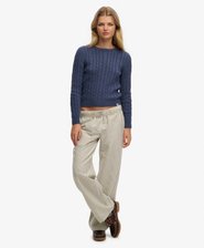 Organic Cotton Stripe Elasticated Trousers