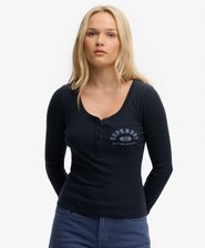 Athletic Button Down Long Sleeve Top