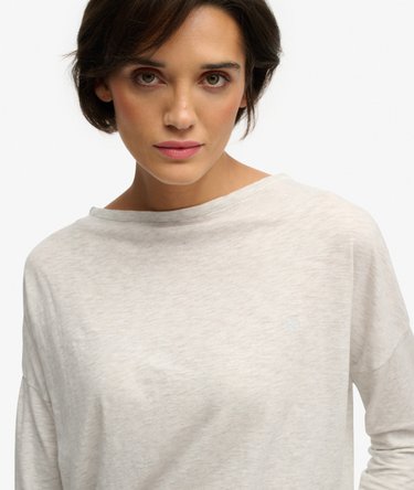 Studios Boat Neck Slub Long Sleeve Top Image 5