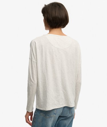 Studios Boat Neck Slub Long Sleeve Top Image 4