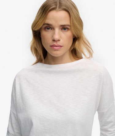 Studios Boat Neck Slub Long Sleeve Top Image 4