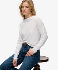 Studios Bootsausschnitt Langarmshirt mit Slub-Textur