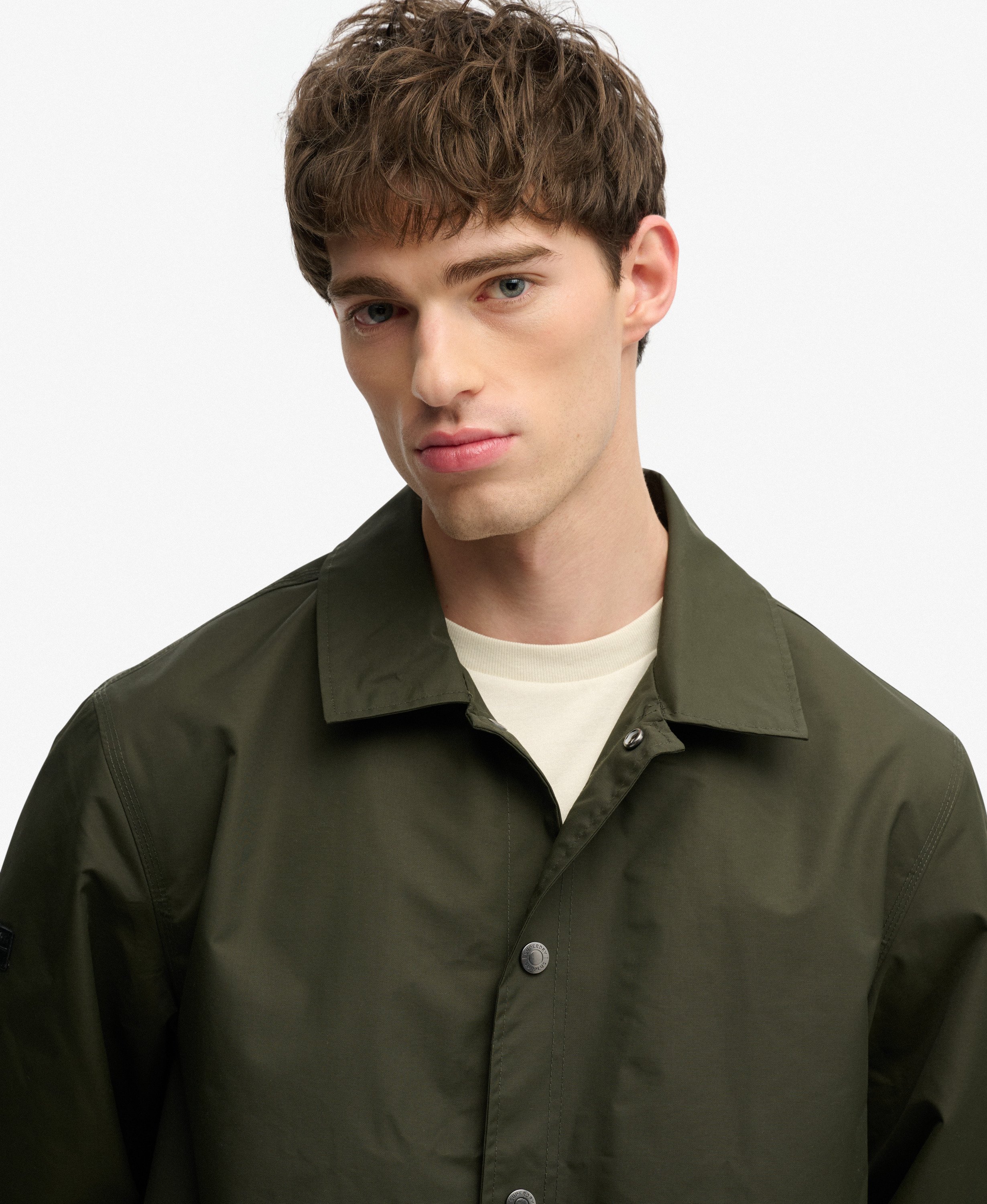 mens Surplus Otto Coach Jacket in Surplus Goods Olive Green