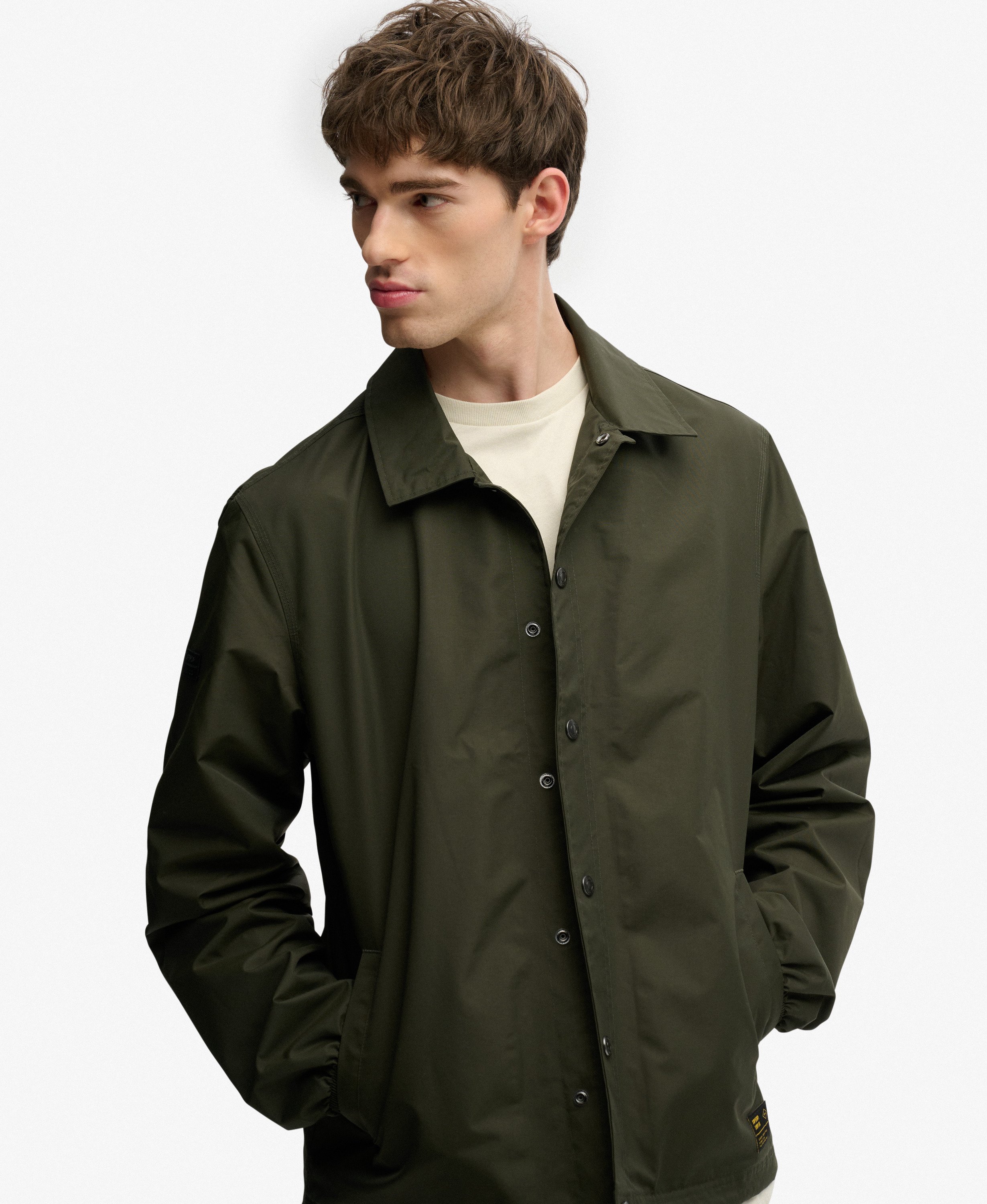 mens Surplus Otto Coach Jacket in Surplus Goods Olive Green