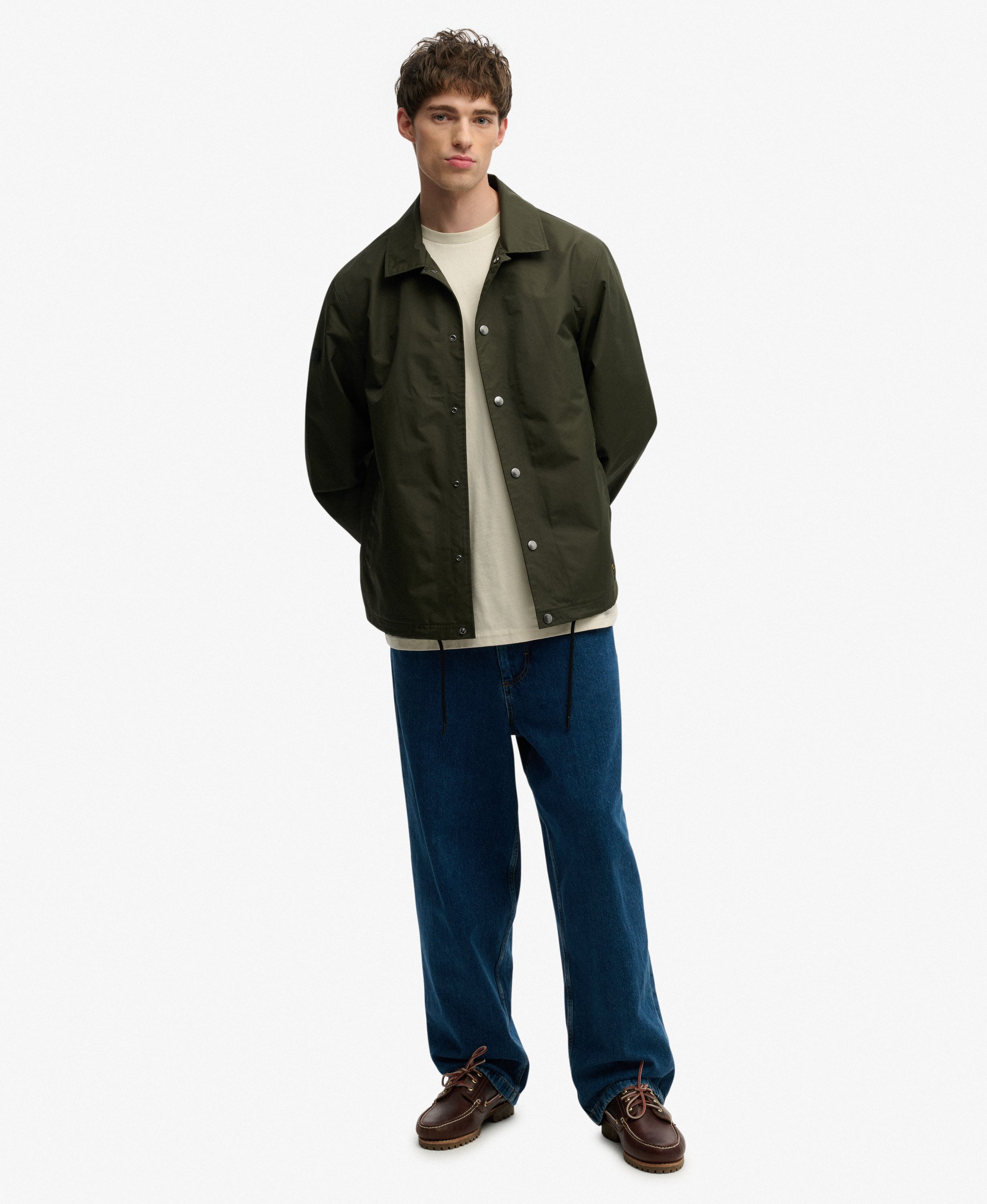 mens Surplus Otto Coach Jacket in Surplus Goods Olive Green