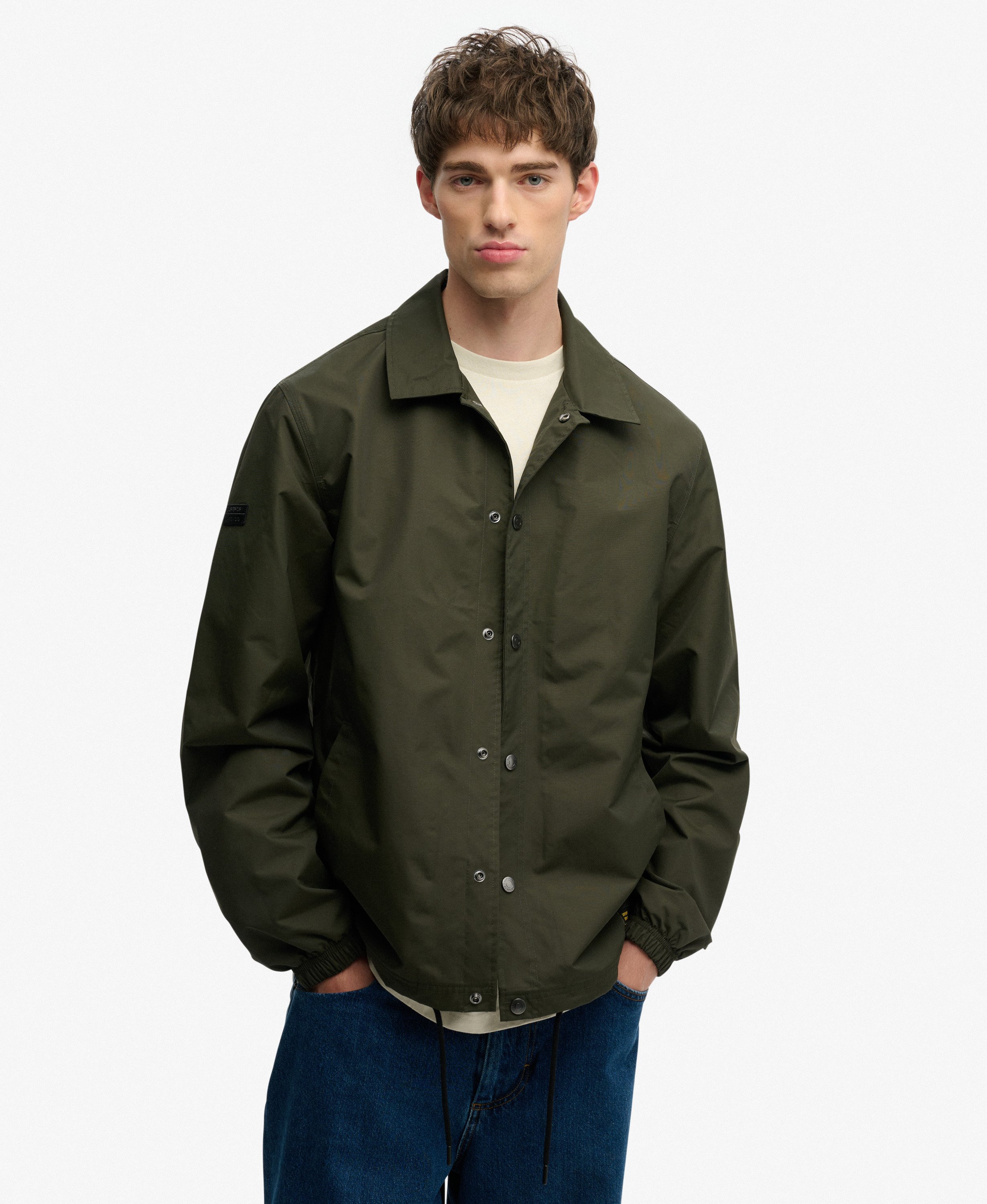 mens Surplus Otto Coach Jacket in Surplus Goods Olive Green