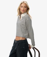 Athletic Essentials Cropped Stripe Rugby Top