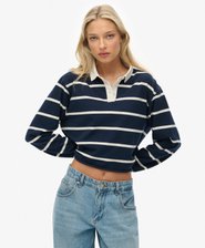 Athletic Essentials Cropped Stripe Rugby Top
