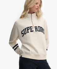 Athletic Essentials sweatshirt met applicatie en halve rits