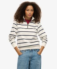 Athletic Essentials Gestreepte Sweatshirt Met Halve Rits