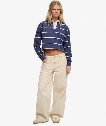 Athletic Essentials Cropped Stripe Rugby Top Image 3