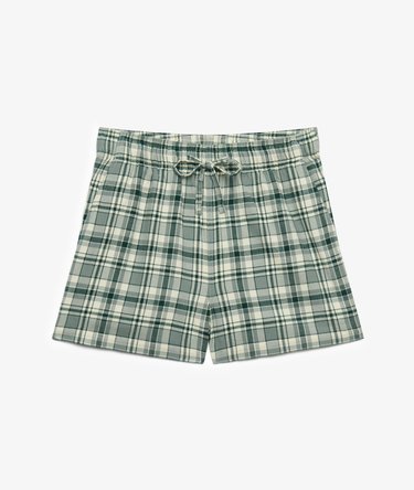 Cotton Check Elastiske Shorts Image 7
