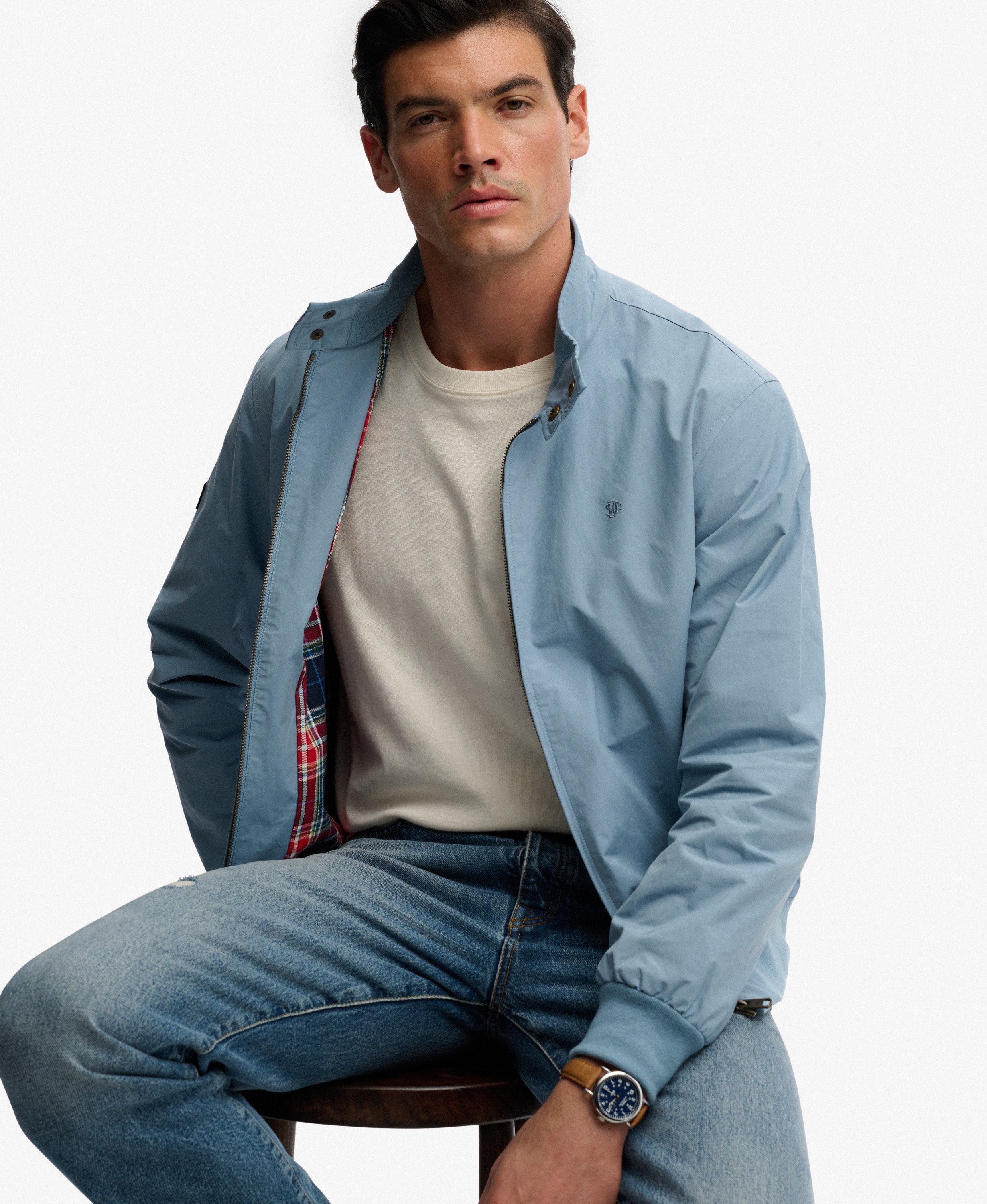 mens Classic Harrington Jacket in CHINA BLUE | Superdry UK